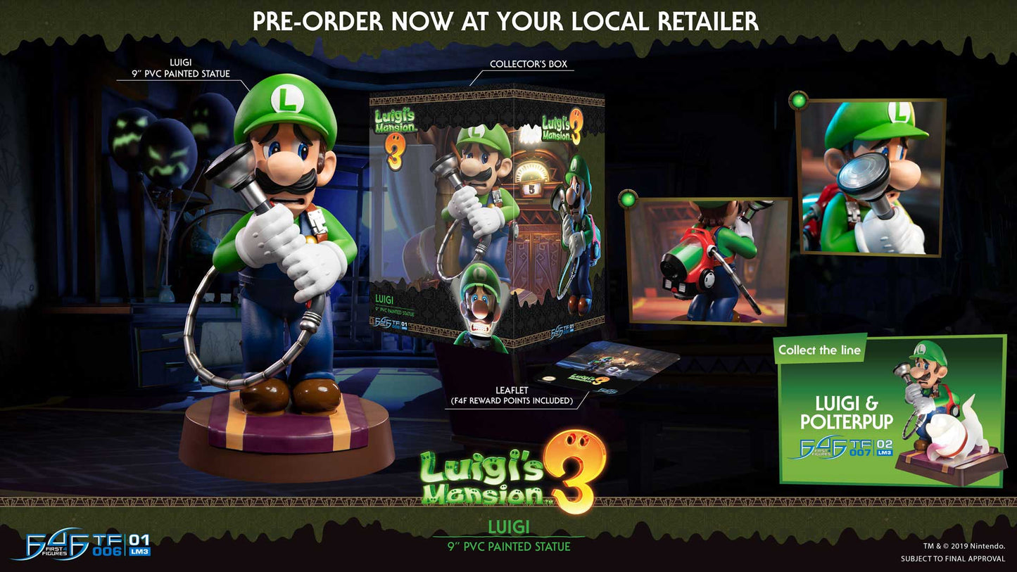 First 4 Figures Luigi's Mansion 3 – Luigi 9" PVC Figure (Standard Edition) Statue