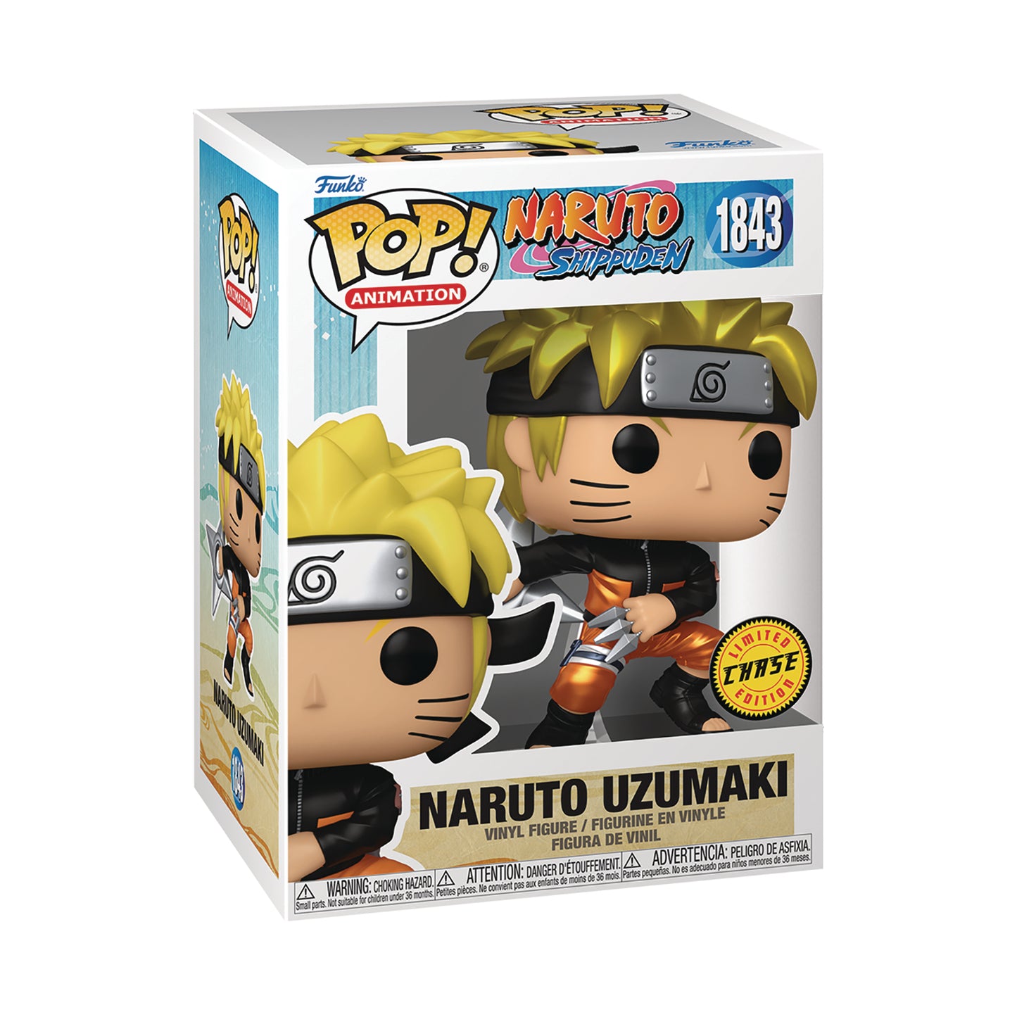 Funko POP! Anime Naruto Shippuden Season 14 Naruto Uzumaki with Shuriken Figure #1843 (Chase Available)