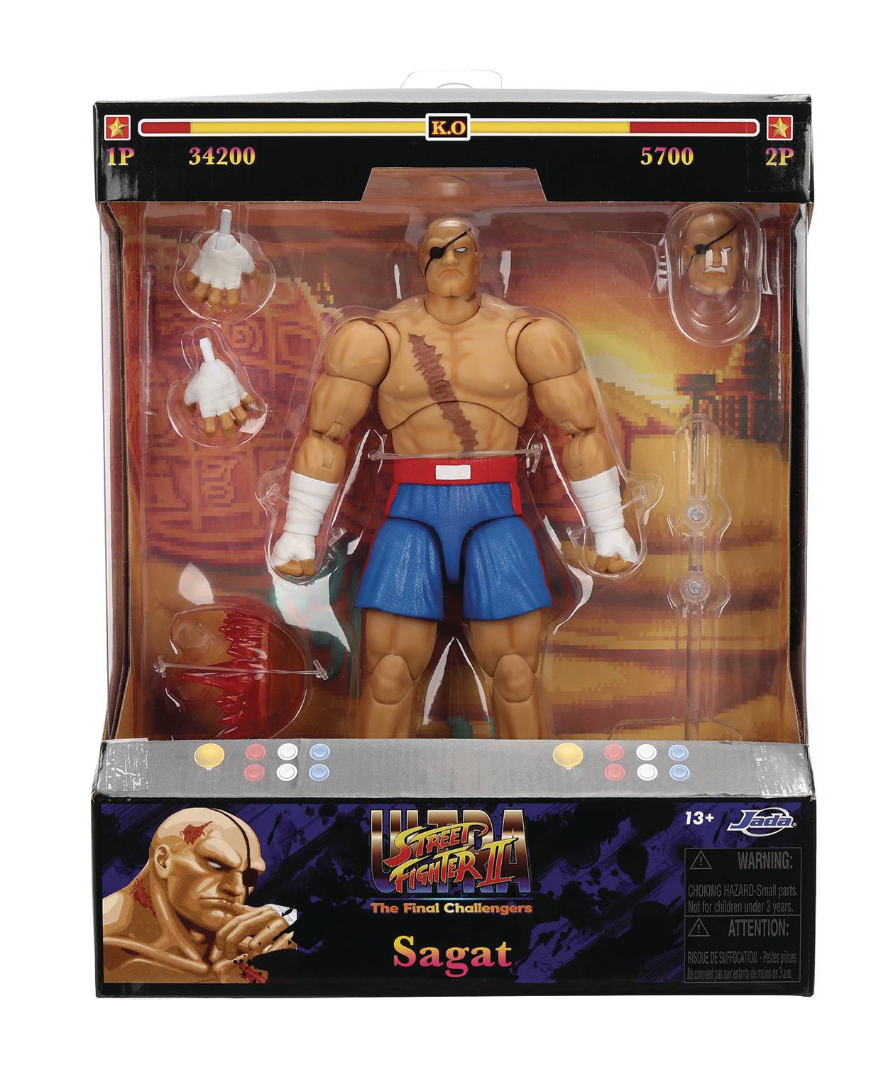 Jada Toys Ultra Street Fighter II Sagat 6-Inch Scale Deluxe Action Figure